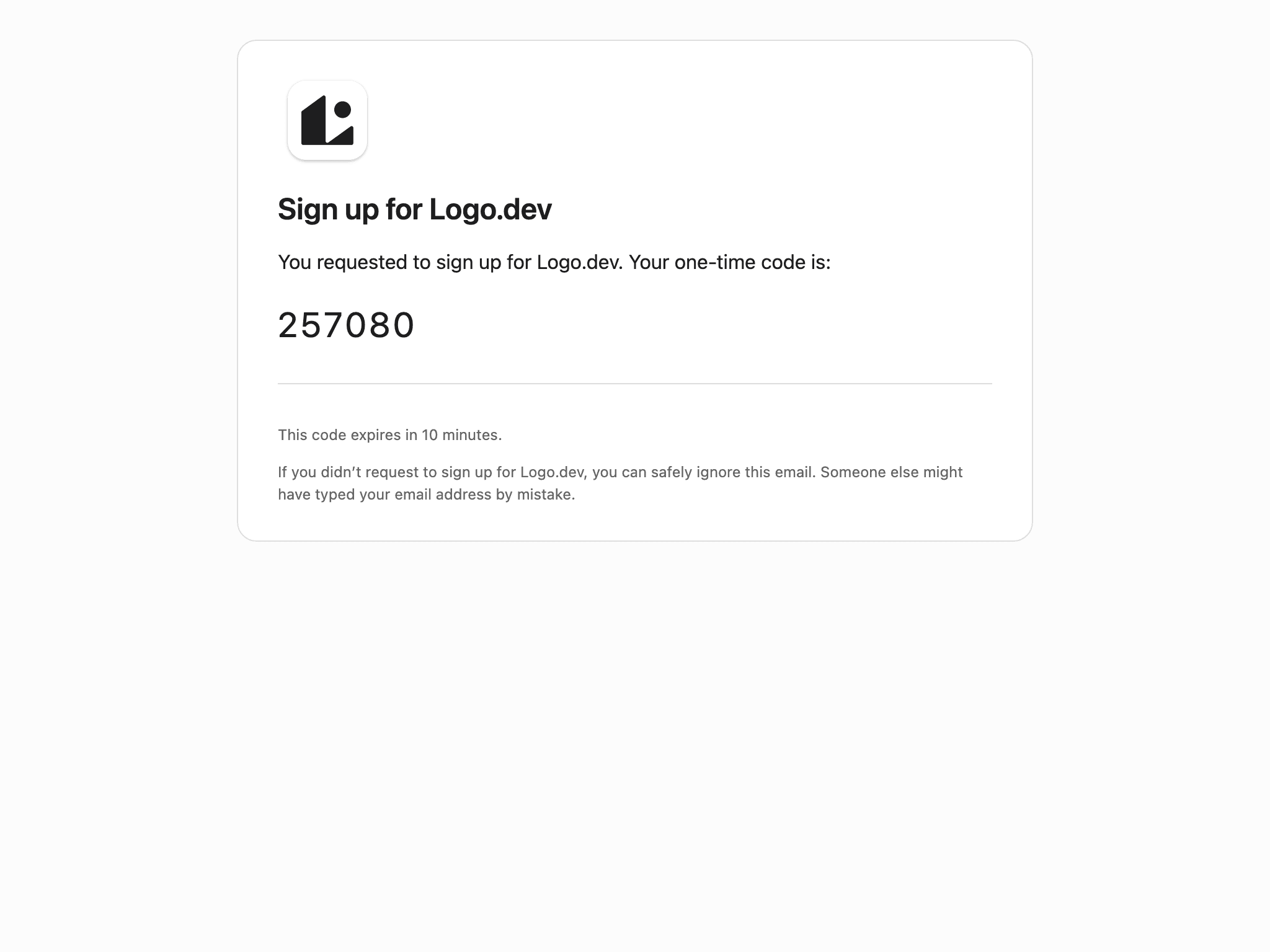 Desktop screenshot of “Sign up for Logo⁠.⁠dev” from Logo