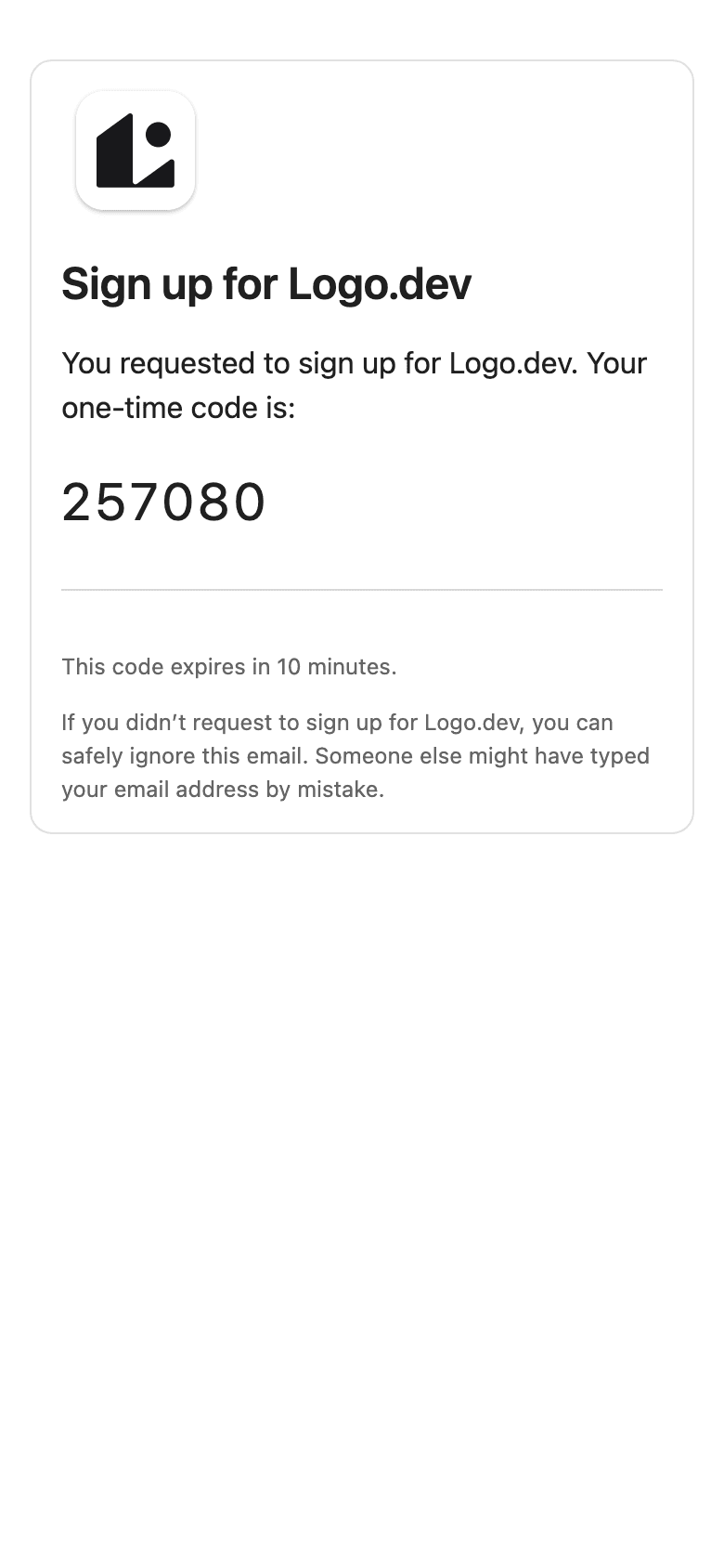 Screenshot of “Sign up for Logo⁠.⁠dev” from Logo