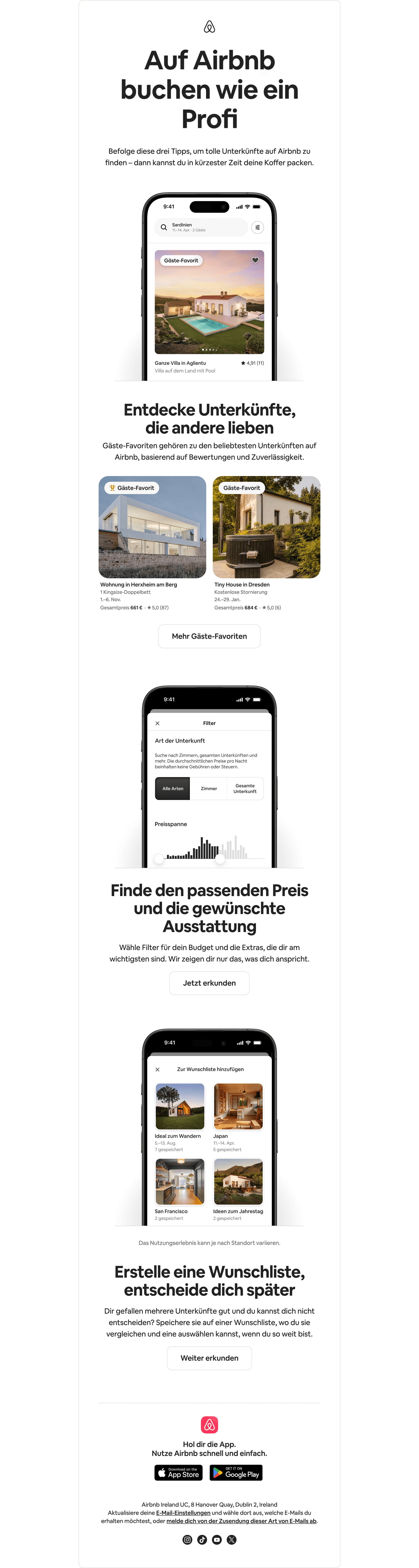 Desktop screenshot of “Clevere Reisende kennen diese drei Tipps für Airbnb” from Airbnb